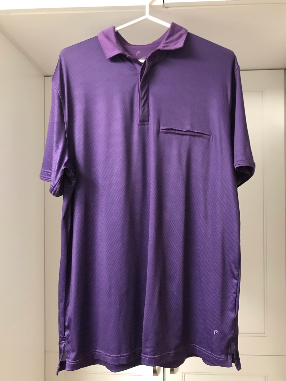 Purple Men's Head Polo Shirt - Classic Golf Short Sleeve L
